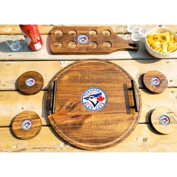 Toronto Blue Jays Bar Set Tray Coasters and Shot Flight Toronto Blue Jays Bar Set Tray Coasters and Shot Flight